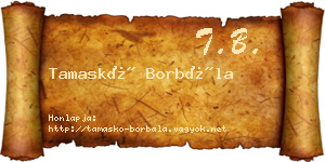 Tamaskó Borbála névjegykártya
