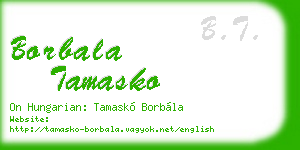 borbala tamasko business card