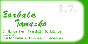 borbala tamasko business card